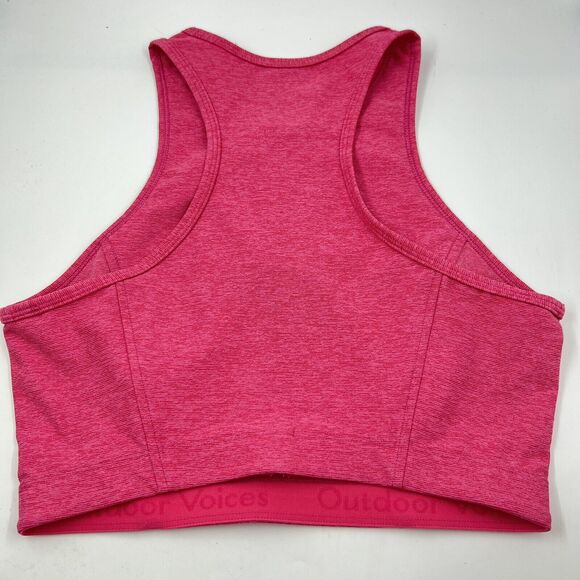 Outdoor Voices Sports Bra Small S Pink Racer back Pullover High Neck - Picture 3 of 6